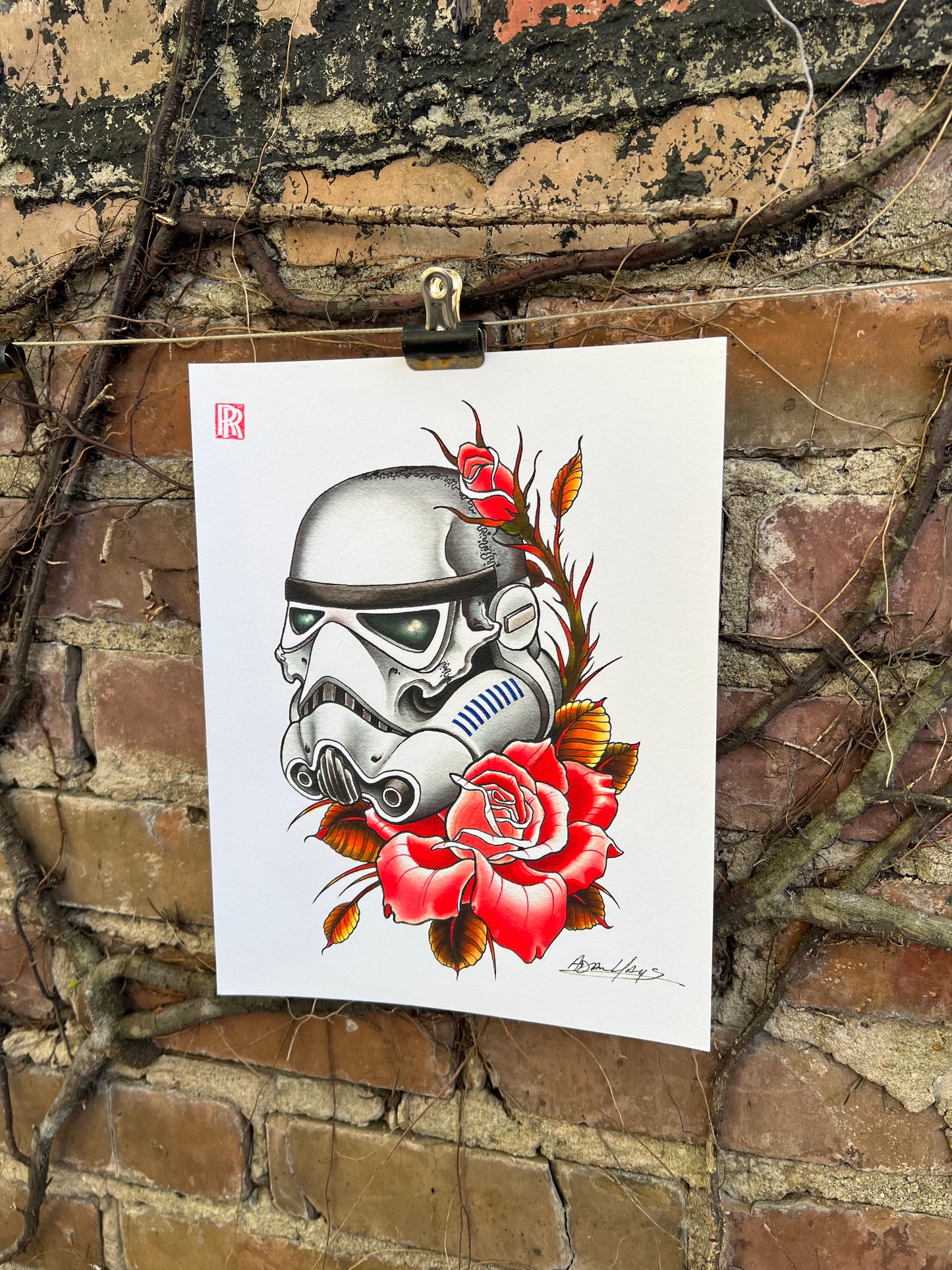 Skulltrooper with Roses Print